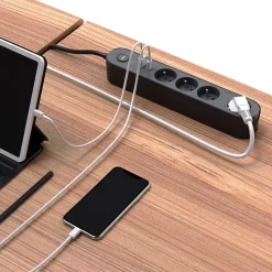 Multiprise 4 prises + 2 USB Jacobsen 1.5 m noire