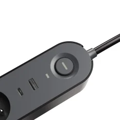 Multiprise 6 prises + 2 USB Jacobsen 1.5 m noire