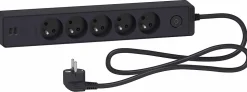 Multiprise 5 prises + 2 usb Schneider Electric Odace anthracite 1.5 m