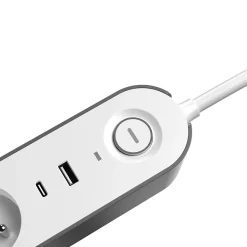 Multiprise 6 prises + 2 USB Jacobsen 1.5 m blanche