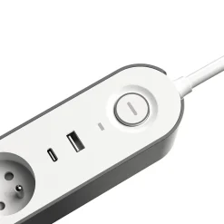 Multiprise 4 prises + 2 USB Jacobsen 1.5 m blanche