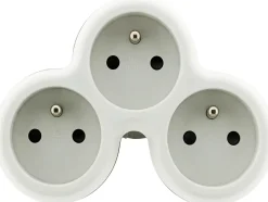 Multiprise 3 prises 16A blanc/gris Homepower 230V