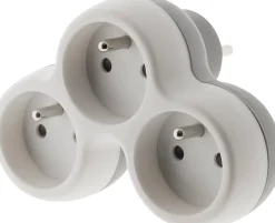 Multiprise 3 prises 16A blanc/gris Homepower 230V