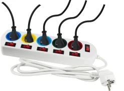 Multiprise 5 prises blanche Gao 230V 16A