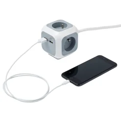 Multiprise 4 prises Diall CUBE & USB 3m