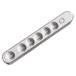 Multiprise 6 prises Jacobsen blanche à câbler