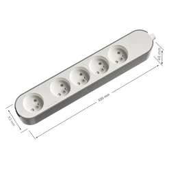 Multiprise 5 prises Jacobsen blanche à câbler