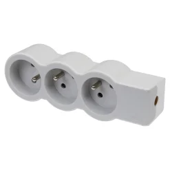 Multiprise 3 prises Legrand blanc et gris