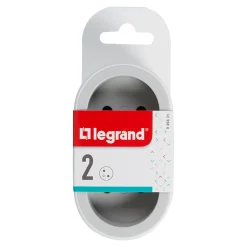 Multiprise 2 prises Legrand blanc et gris