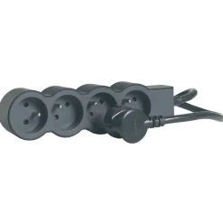 Multiprise 4 prises Legrand noir et gris 1.5 m