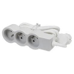 Multiprise 3 prises Legrand blanc et gris 1.5 m
