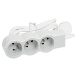 Multiprise 3 prises Legrand blanc et gris 3 m