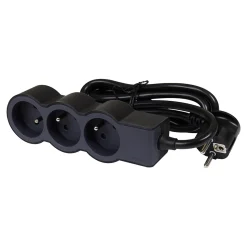 Multiprise 3 prises Legrand noir et gris 1.5 m