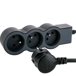 Multiprise 3 prises Legrand noir et gris 1.5 m