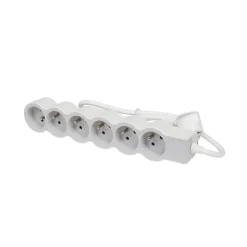 Multiprise 6 prises Legrand blanc et gris 3 m