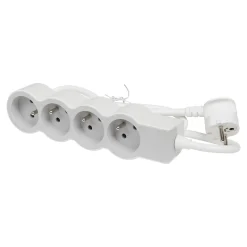 Multiprise 4 prises Legrand blanc et gris 3 m
