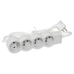 Multiprise 4 prises Legrand blanc et gris 3 m