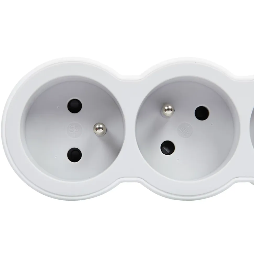 Multiprise 4 prises Legrand blanc et gris 3 m