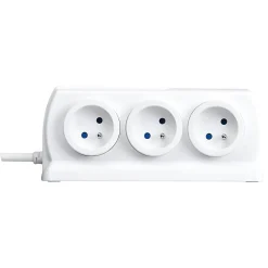 Multiprise 6 prises parafoudre USB 2m blanc
