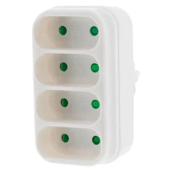 Multiprise 4 prises pour façade 4x6A - Blanc - Zenitech