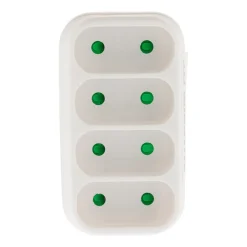 Multiprise 4 prises pour façade 4x6A - Blanc - Zenitech