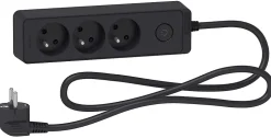 Multiprise 3 prises Schneider Electric Odace anthracite 1.5 m
