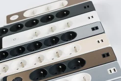 Multiprise 5 prises Schneider Electric Odace anthracite 3 m