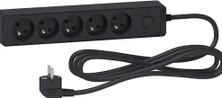 Multiprise 5 prises Schneider Electric Odace anthracite 3 m