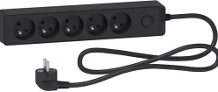Multiprise 5 prises Schneider Electric Odace anthracite 1.5 m