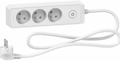 Multiprise 3 prises Schneider Electric Odace blanc 1.5 m