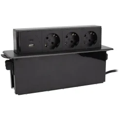 Multiprise 3 prises Schuko + 2USB Zenitech