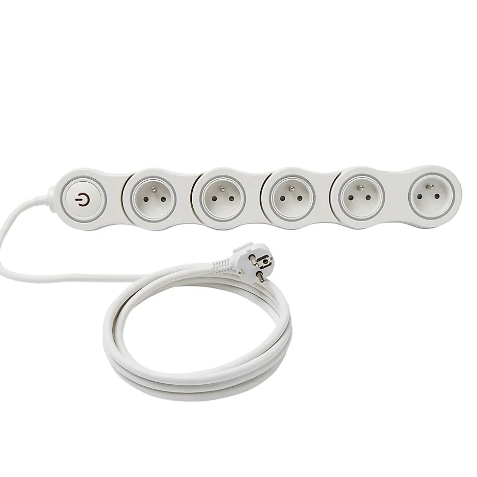 Multiprise avec interrupteur 5 prises Diall modulable 2m