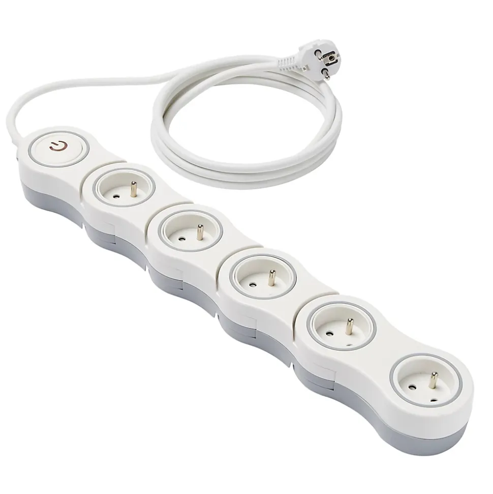 Multiprise avec interrupteur 5 prises Diall modulable 2m