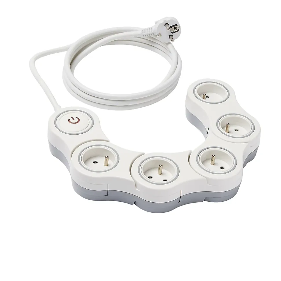 Multiprise avec interrupteur 5 prises Diall modulable 2m