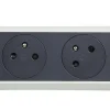Multiprise avec interrupteur 5 prises rotative à fixer Legrand blanc et gris 3 m