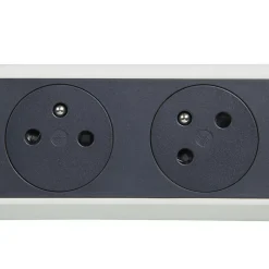Multiprise avec interrupteur 5 prises rotative à fixer Legrand blanc et gris 3 m