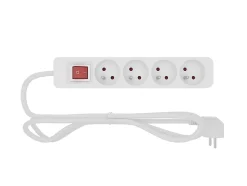 Multiprise avec interrupteur 4 prises blanc 1 m