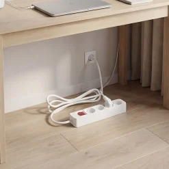 Multiprise avec interrupteur 4 prises blanc 1 m