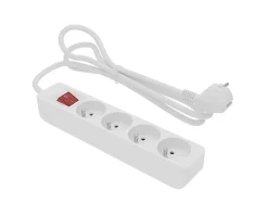 Multiprise avec interrupteur 4 prises blanc 1 m