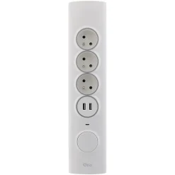 Multiprise d'angle 3 prises + 2 USB à câbler