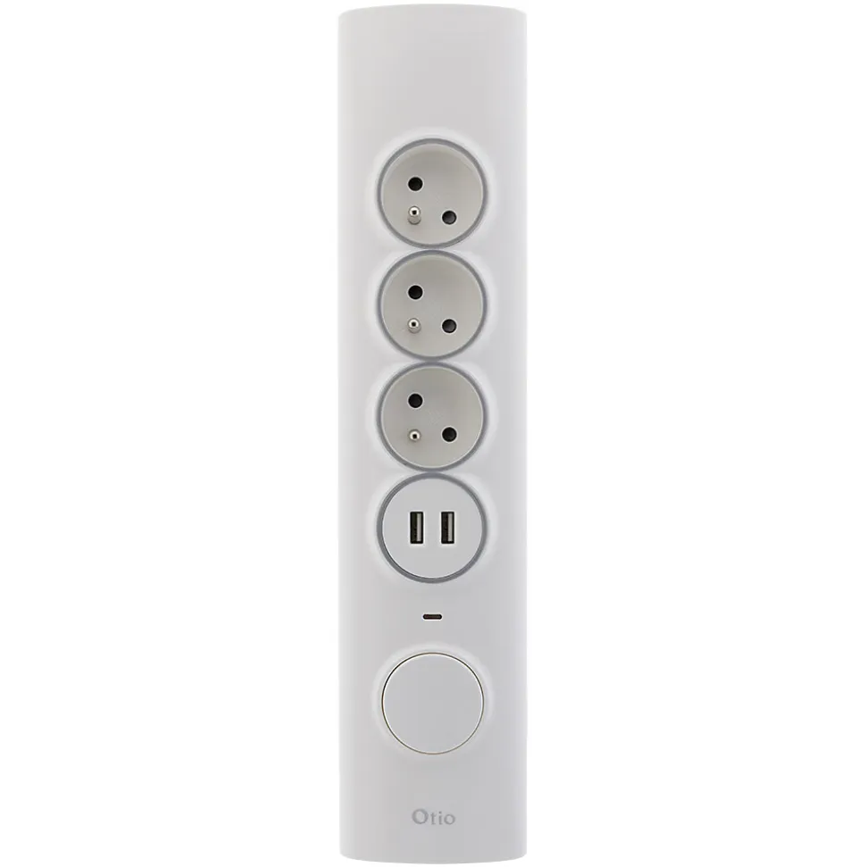 Multiprise d'angle 3 prises + 2 USB à câbler