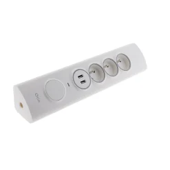 Multiprise d'angle 3 prises + 2 USB à câbler
