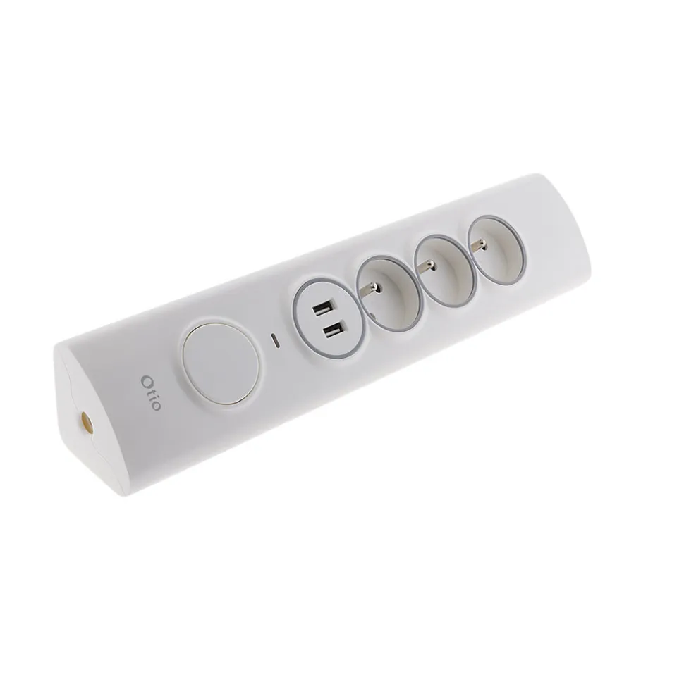 Multiprise d'angle 3 prises + 2 USB à câbler