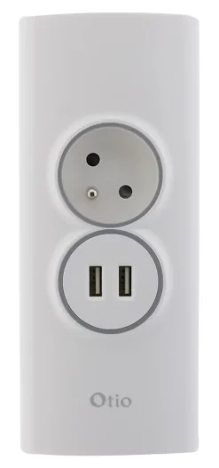 Multiprise d'angle 2P 16A + 2 USB à câbler - Blanc - Otio