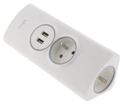 Multiprise d'angle 2P 16A + 2 USB à câbler - Blanc - Otio