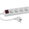 Multiprise filaire 4 prises câble 1,5 mètres + interrupteur à voyant