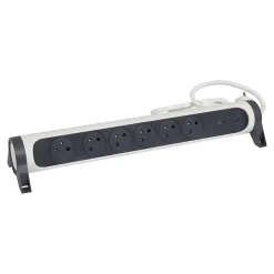 Multiprise parafoudre 6 prises Legrand blanc et gris 1.5 m