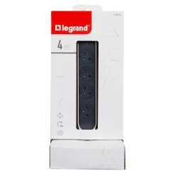 Multiprise parafoudre 4 prises Legrand blanc et gris 2 m