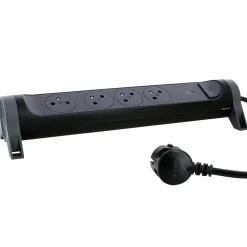 Multiprise parafoudre avec interrupteur 4 prises Legrand noir et gris 1.5 m