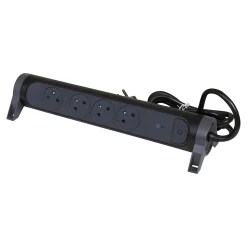 Multiprise parafoudre avec interrupteur 4 prises Legrand noir et gris 1.5 m